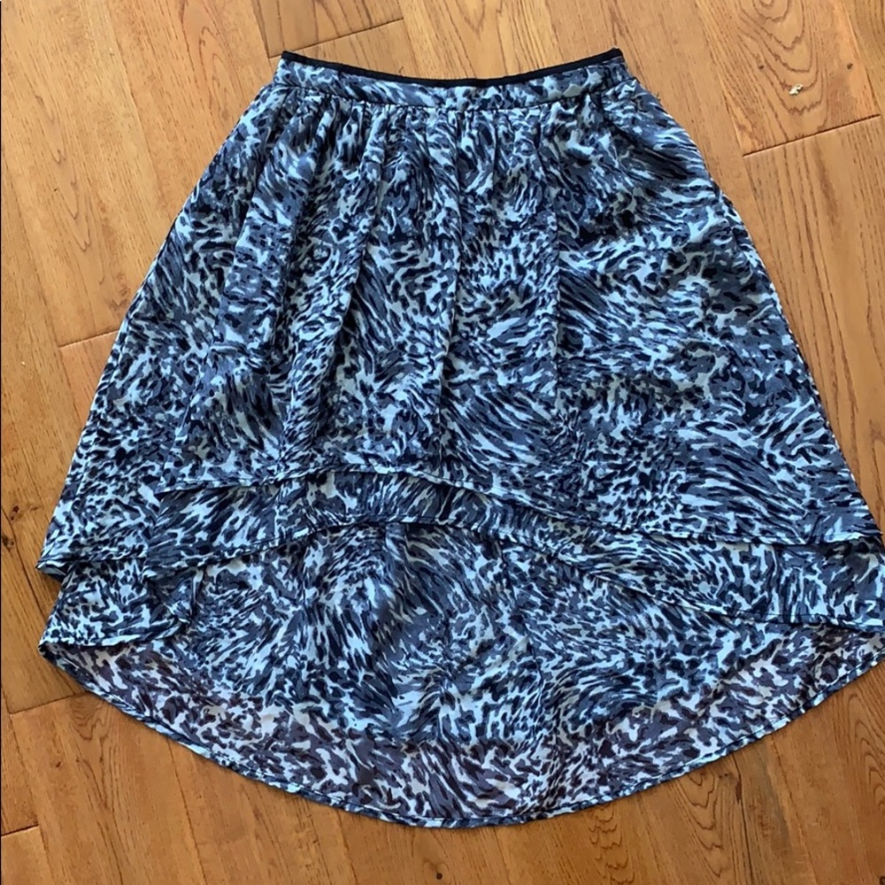 Asymmetrical Animal Print Skirt